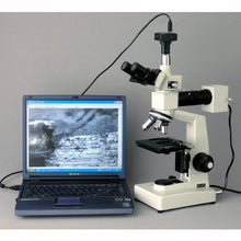 AmScope ME300TZA Trinocular Metallurgical Microscope 40X-1600X Yellow