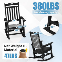 YEFU Rocking Chair Outdoor, Oversize Rocking Chair HIPS, Set of 4, Black