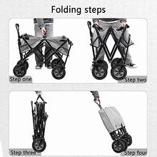 Trolleys, Outdoor Folding Wagon Folding Handcart with Roof, Outdoor G-Arden Trolley with Brakes, All Terrain Camping Cart, Load-Bea100Kg / 220Lbs/Blue