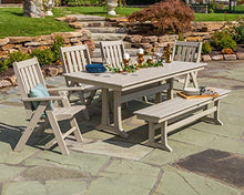 Polywood Vineyard 6-Piece Farmhouse Folding Dining Set with Bench (Black)