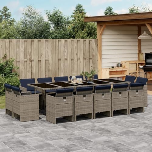 AMBERARD Patio Dining Set Set of 14 Gray Furniture Set