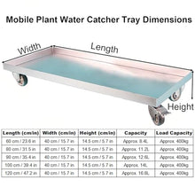 Plant Trays for Pots with 360° Swivel Wheels, Washing Machine Pan, Oil Catch Pan Protects the Floor from Damage and Cleanliness(120 * 40 * 14.5cm/47.2 * 15.7 * 5.7in)