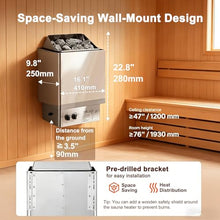 AETEREOS Sauna Heater, Electric Sauna Stove, Steam Bath Sauna Heate 3h Timer and Adjustable Temp for Max. 76-318 Cubic Feet, Home Hotel Spa Shower Use 110V 3KW