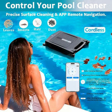 Solar Powered Automatic Robotic Pool Skimmer Cleaner, Automatic Robotic Pool Cleaner, Auto Obstacle Avoidance, for All Swimming Pool