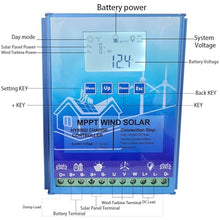 Lakenbroade 6000W Solar Charge Controller Free Energy Vertical Axis Windmill Wind Turbine Generator Hybrid Charge Controller,12V