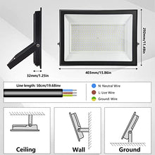 LED-Projektor für den Außenbereich: 500 W, ultraheller Projektor, 6000 K, Kaltweiß, 50000 lm, IP65, Wasserdicht, verstellbar, mit Klemme für Garten, Garage
