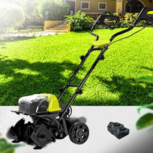 Cordless Electric Garden Tiller Cultivator,Rototiller, Long-Lasting Battery Life, Brushless Motor, Powerful Soil Cultivator for Lawn Orchard Vegetable Patch