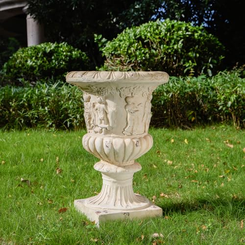callmego Garden Urn Planter with Classic Design for Outdoor Patio and Lawn Decor