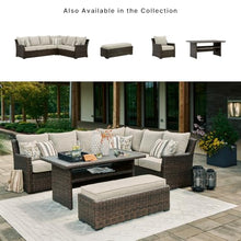 Signature Design by Ashley 3-Piece Patio Sectional with Bench, Brown
