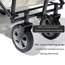 Garden Folding Trolley Portable Collapsible Outdoor Utility Wagon Picnic Camping Cart 80kg Max Load Push Wagon Sturdy Lightweight(Black)