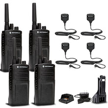 Motorola Solutions 4 x RMV2080 On-Site 2-Way Business Radio with 4 x HKLN4606 Remote Speaker Mic Black