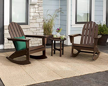 Polywood Vineyard 3-Piece Adirondack Rocking Chair Set with Side Table Black