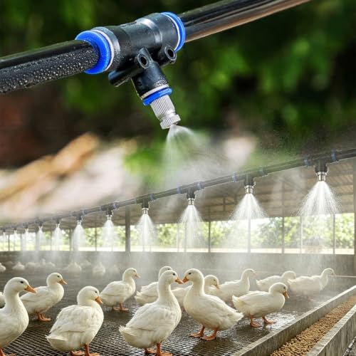 Assemble Cooling Mister System for Poultry/Chicken Coop with Brass Nozzles