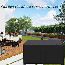 91x65x31in, Garden Furniture Covers Waterproof, Rectangular Patio Table Chair Sofa Set Cover, 420D Heavy Duty Lawn Patio Set Covers, UV Resistant (Coffee Beige 110x110x31in)