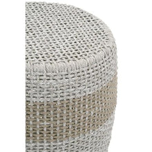 Loom 16 1/2" W Taupe and White Flat Rope Outdoor Accent Table