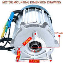 ZHOZHUT 1500W-3000W Brushless DC Motor with Permanent Magnet Electric Tricycle Motor 60V / 72V High Torque DC Motor with 18-Tooth Shaft, High-Power Brushless Motors for DIY Tricycle,1800w60v,4600RPM