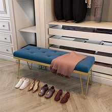 Footstools / Ottomans Shoe Stool Storage Bench Upholstered Bedroom Bedside Bench Velvet Footrest for Entrance Hallway Living Room Bedroom living Room Corridor Bench Shoe Stool ( Color : Brass , Size :