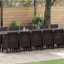LPERTGFHU 17 Pcs Garden Dining Set, Brown PP Patio Table and 16 Chairs for Outdoor Entertaining, Weather-Resistant Dining Furniture for Large Groups