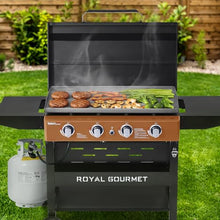 Grills House GB4000PY 4-Burner Gas Griddle with Hood Bronze