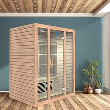 Durasage 3-Person Carbon Infrared Sauna - Canadian Hemlock Wooden - 2000 Watts - Bluetooth, FM Radio & USB Input