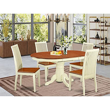 East West Furniture 5 Piece Dining Set Oval Table & Chairs Buttermilk/Cherry