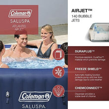 Bestway SaluSpa Waterfall Accessory & Coleman Atlantis AirJet Hot Tub Blue
