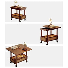 GKOKG Coffee Tables Side Table/Coffee Table Portable Home Furniture for Small Apartments Vintage Folding Cart Living Room Multifunctional Sofa Cabinet