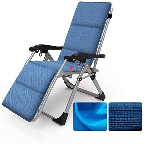 IIPOSAQQ Outdoor Reclining Zero Chair Extra Wide Adjustable Lounger Chair for Patio Garden Beach Pool with Cushions Support 200kg