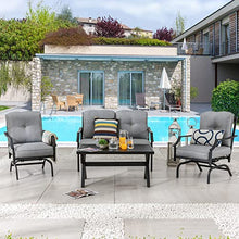 LOKATSE HOME 4-Piece Outdoor Bistro Furniture Set with Cushions Grey
