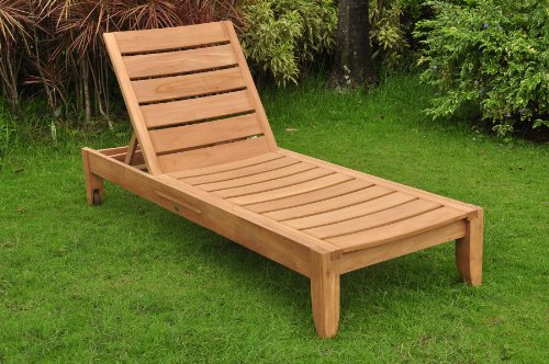 TeakStation Grade-A Teak Wood Luxurious Multi Position Atnas Sun Chaise Lounger Steamer - Furniture Only #TSCHAT