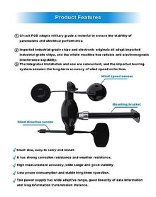 JRCKJPJAZ Integrated Weather Station Wind Speed and Direction Sensor Agricultural Environment Measurement 360 ° for Environmental Protection(4-20ma Output,Model 3)