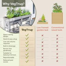 VegTrug Wall Hugger, Grey Wash, Medium 1.8m - Cedar Wood Raised Garden Bed -Outdoor Space-Saving Vegetable and Herb Planter Box for Balcony, Patio, Courtyard Gardening