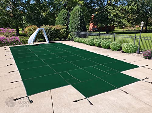 Quality Pool Products In-Ground Safety Cover 20'x40' Rectangle Hunter Green