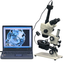 AmScope 3.5X-90X Jewel Gem Stereo Zoom Microscope with 1.3MP Camera