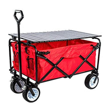 Handcart, Outdoor Folding Utility Wagon Heavy Duty Folding Wagon Cart, Utility Garden Cart with Tabletop, Camping Trolley on Wheels Hand Cart, Load-Bea100Kg / 220Lbs/Style 3
