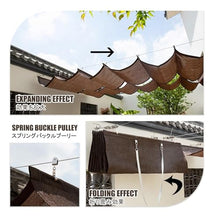 HBOOMOEM Sliding Wave Shade，Wave Sunshade Net，U-Shaped Wave Retractable Sunshade，Retractable Wave Canopy Pergola Cover，Durable, Sun-Proof, Suitable for Roofs and Terraces.(W:2.5m/8.2ft*L:14m/46ft)