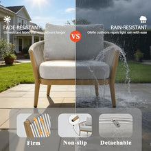 OTSUN Outdoor Patio Chairs Set of 2, Aluminum Frame with Finish Woven Rope Armchairs Weather Resistant Outdoor Furniture Chairs for Lawn Backyard Porch
