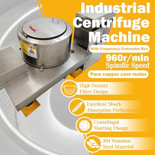 TECHTONGDA Industrial Centrifuge Machine Stainless Steel Dehydrator 1.5KW Silver