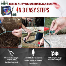Pro Christmas Outdoor C9 Pathway Light Kit, Red/White/Blue, 100 Bulbs, 100'
