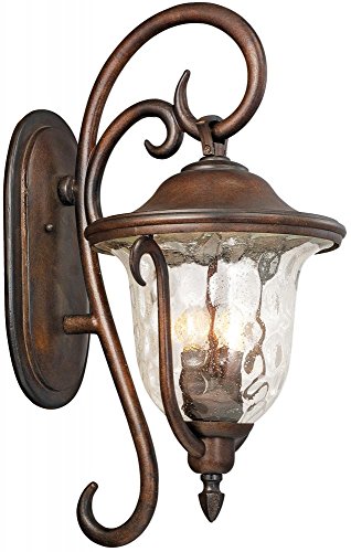 Kalco 9002MB Santa Barbara Outdoor 3-Light Medium Wall Bracket, Textured Matte Black Finish