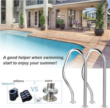 BSNANCA Pool Handrails 1mm Thickness Stainless Steel Swimming Pool Hand Rail Cover Sliver Grip for Pool Handrails Pool Handrail Cover, Easy Mount Hand Grab Rail