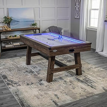 American Legend 72" Austin Air Hockey Table LED Rails Modern Walnut Finish Electronic Scoring Grey