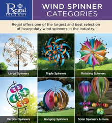 Regal Art & Gift Wind Spinner, Outdoor Metal Kinetic Yard Art with Stake