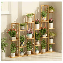 MIIKHI Plant Stands,Flower Shelf Multi Layer Indoor Garden Shelf Balcony Decoration Flower Pot Racknishings/Wood Color/Layer