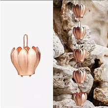 EliteBloom Copper Rain Chains, Rain Catcher Replacement Downspout, Eaves Drainage Courtyard Eaves Decor Rain Catcher Chain for Garden Villa,Style4-24m/8ft