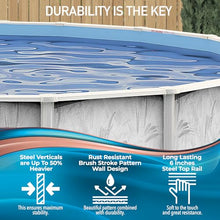 Hollowell Industries - Manufacturers of Doughboy Pools, 12’ x 18’ Oval Swimming Pool Above Ground, 52” Deep with Skimmer - Hard Sided Steel Wall Pool, Brush Stroke Design - Made in USA