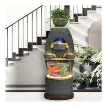 Outdoor Water Fountain Water Fountain with Fish Tank and Atomiser- Circulating Fountain-Peaceful and Relaxing Sound - Waterfall for Home and Office Decoration(Medium)