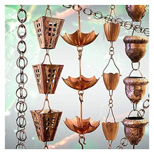 LZPHGB Rain Chain, Rain Chains for Gutters for Heavy, Chain Drainage Eaves Decoration Falling Water Temple Villa Gutter Trough Copper Bell Guide Diversion Ditch for Exterior Gutters,T 2.6m