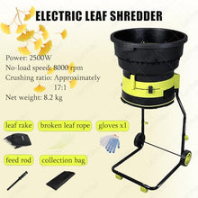 LwiftGal Electric Leaf Mulcher Compost Shredder, Garden Leaf Crusher with Wheels and Storage Bag,8000 RPM Electric Chipper,for Yard Cleanup, Composting Standardconfiguration