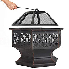 OTQEFTN Garden Fire Pit BBQ Grill Metal Fire Pits Outdoor Party Fire Pit Garden Patio Fireplaces Backyard Fire Pit Grill Rack